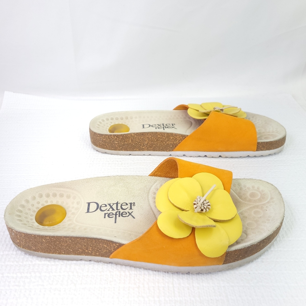 Dexter Reflex Slides Flower Slip On Flats Comfort Slides Shoes Womens Size 9